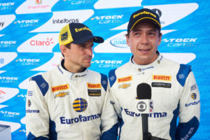 Serra e Farfus: dupla ficou em segundo lugar na soma das baterias (Duda Bairros/Stock Car)