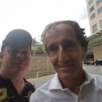 Foto com o professor Alain Prost, 4 vezes vencedor em Mônaco e grande rival de Ayrton Senna