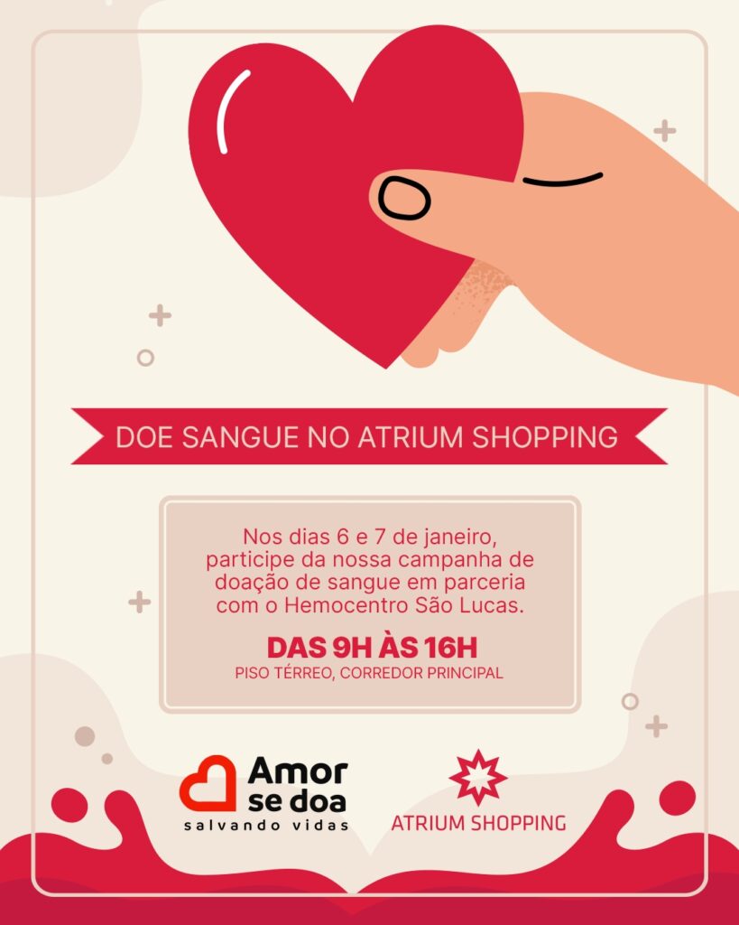 Doação de Sangue | Atrium Shopping | Divulgação