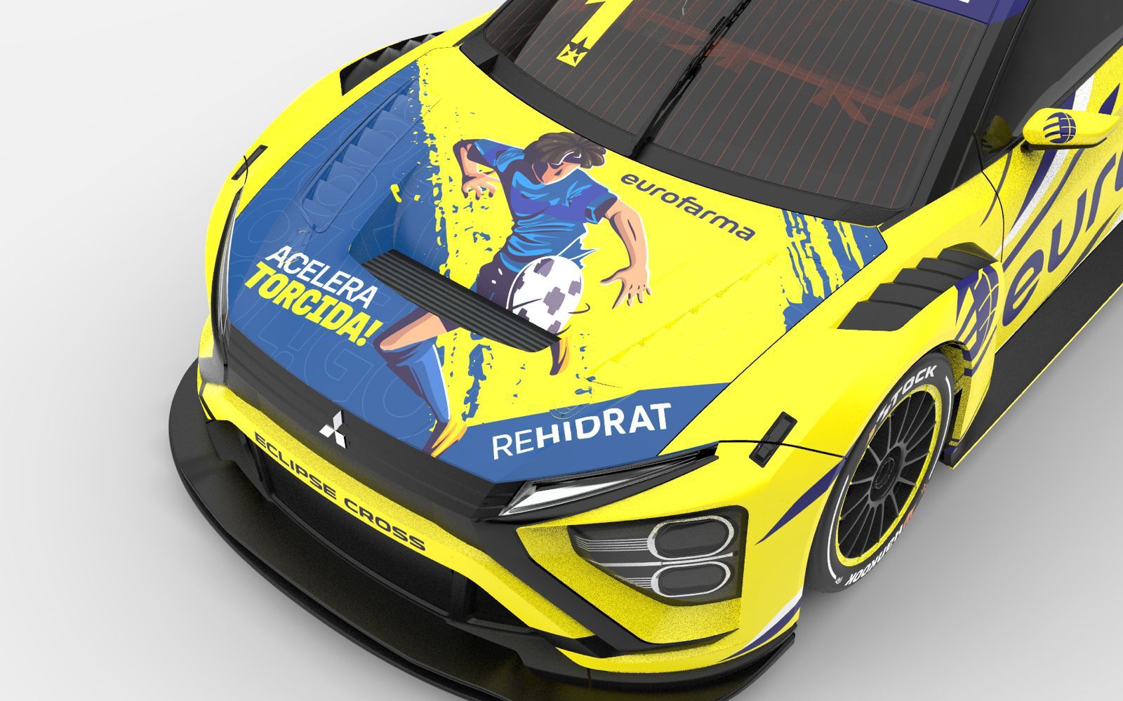 Eurofarma-RC une futebol e automobilismo em Cuiabá com capô personalizado e experiência exclusiva para dois torcedores